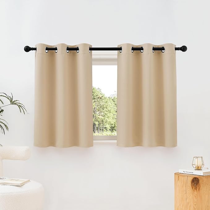 NICETOWN Beige Room Darkening Curtains Blackout 40 inch Curtains by NICETOWN