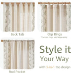 jinchan Belrose Linen Curtains for Bedroom Floral Curtains 63 Inch Length Sage - Image 4