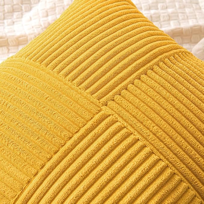 MIULEE Mustard Yellow Decorative Throw Pillow Covers 18x18 Inch - Image 2