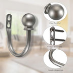 Sumnacon Set of 2 Decorative Curtain Holdbacks, Wall Mounted Aluminum Alloy - Image 2