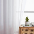 Aiyufeng 2 Piece White Sheer Curtains 63 Inch Length, Light Filtering Kitchen - Image 9