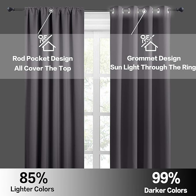 RYB HOME 54 inch Blackout Curtains - Image 5