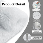 yulidayang White Fluffy Round Area Rugs - Image 3