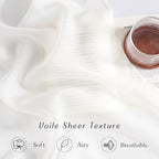NICETOWN Natural Voile Sheer Bedroom Curtains 84 Inches Long, Grommet Airy & - Image 4
