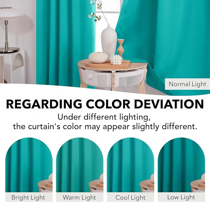 Deconovo Blackout Curtains, Thermal Insulated, W42 x L72 2 Panels, Back Tab - Image 6
