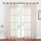 NICETOWN Voile Taupe Sheer Curtains 84 Inches Long, Grommet Airy & Lightweight by NICETOWN