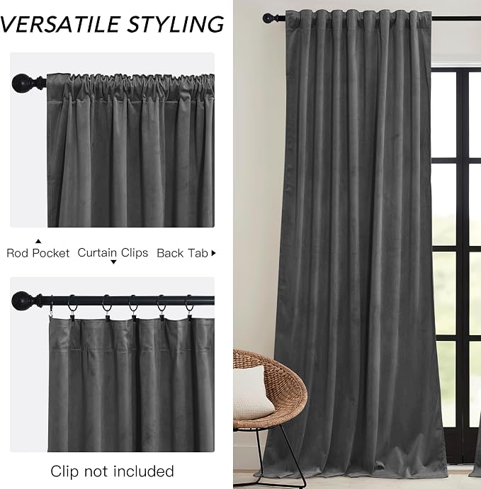 RYB HOME Velvet Blackout Curtains - Image 3