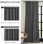 RYB HOME Grey Velvet Curtains 90 inches - Image 4
