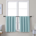 Simplebrand Ava Aqua Short 24 Inches Blackout Curtain 2 Panels Set, Half Window by Simplebrand