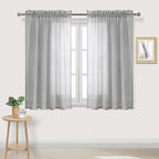 DWCN Grey Sheer Curtains Semi Transparent Voile Rod Pocket Curtains by DWCN