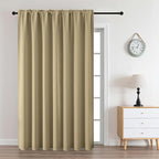 CUCRAF Beige Blackout Curtains Customize, Rod Pocket Room Darkening Curtain by CUCRAF