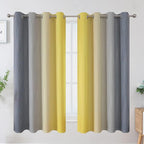 Ombre Gray and Yellow Blackout Curtains 63 Inch Length 2 panels, Full Room - Image 2