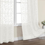 OWENIE Furman Ivory Sheer Curtains 84 inches Long - Image 6