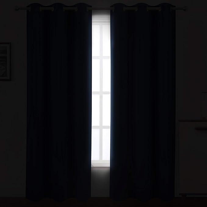 LEMOMO Navy Blue Thermal Blackout Curtains/42 x 95 Inch/Set of 2 Panels Room - Image 3