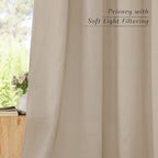 NICETOWN Thick polyester and linen Curtains 96 inch Long, Grommet Semi Sheer - Image 2