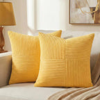 Fancy Homi 2 Packs Yellow Decorative Throw Pillow Covers 22x22 Inch by Fancy+Homi