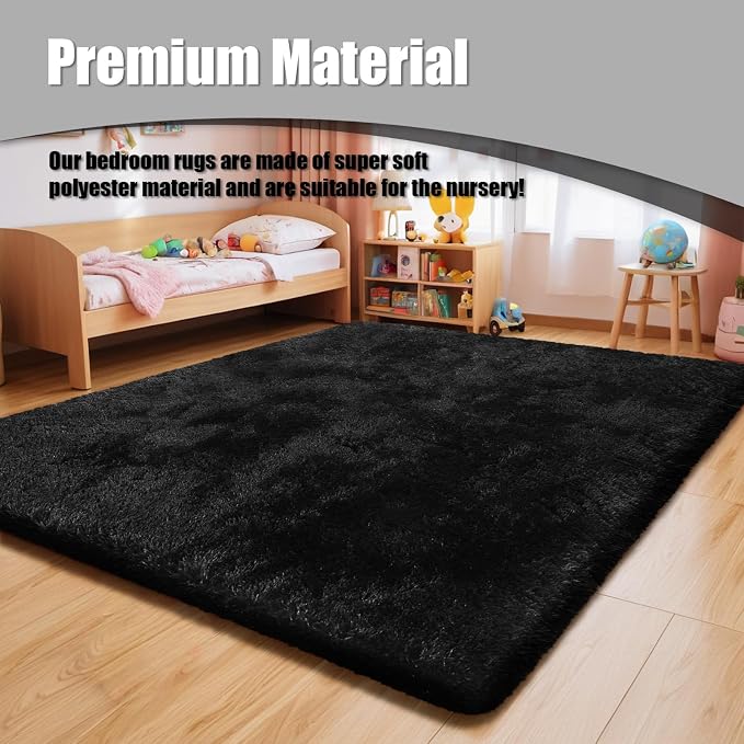 Shag Area Rug for Bedroom 4x6, Soft Fuzzy Rug Non-Shedding Indoor Plush Carpet - Image 7