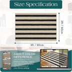 Black and White Striped Outdoor Rug - Image 2