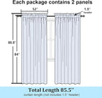 Simplebrand Semi Sheer Dusty Blue Curtains 84 Inches Long 2 Panels, Light - Image 2
