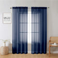 Lecloud Navy Blue Sheer Curtains 78 Inches Long 2 Panels, Light Filtering Voile by Lecloud