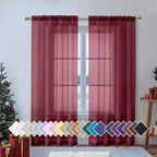 Aiyufeng Sheer Voile Window Treatment Rod Pocket Curtain Panels by Aiyufeng