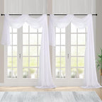 Chyhomenyc Extra Long White Sheer Curtains 144 inch 2 Panels Set, Translucent - Image 2