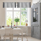 Emvency 2 Pack Valances Window Treatments, Striped Minimalist Modern Geometric - Image 2