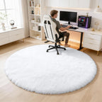 OLANLY White Round Rugs for Bedroom - Image 8