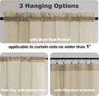Chyhomenyc Taupe Sheer Curtains 24 Inch Length, Short Window Curtains - Image 3