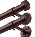 YaFex 2 Pack Heavy Duty Curtain Rods 32-90 Inch, 1 Inch Bronze Adjustable by YaFex