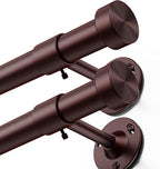 YaFex 2 Pack Heavy Duty Curtain Rods 32-90 Inch, 1 Inch Bronze Adjustable by YaFex