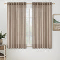 MIULEE Taupe Linen Curtains 63 Inch Length 2 Panels by MIULEE