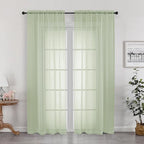 OWENIE Sheer Curtains 72 Inches Long 2 Panels Set, Light Filtering Sheer by OWENIE