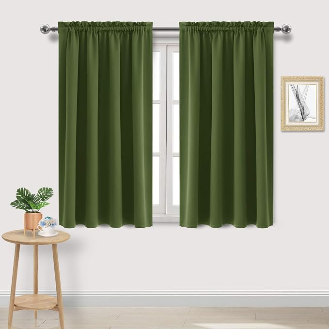 DWCN Olive Green Room Darkening Blackout Curtains by DWCN