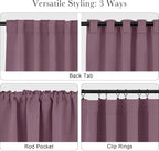 PONY DANCE - Window Curtains - 42 inch W by 45 L Dusty Rose Thermal Insulated - Image 5