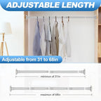 CorkLatta Silver Shower Curtain Rod 31 to 68 Inch, 1 Inch Diameter Adjustable - Image 4