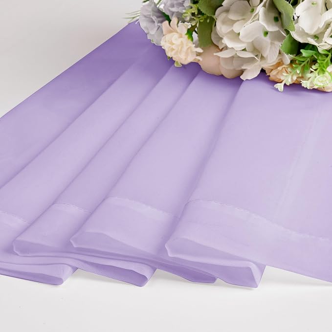 Chyhomenyc Lilac Sheer Curtains 54 Inch Long 2 Panels, Light Filtering Rod - Image 8
