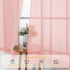 Gwine Blush Pink Sheer Curtains 63 Inch Length - Image 7