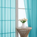 OVZME Turquoise Bedroom Curtains 2 Panel Sets 96 Inch Length, 59 Inch Extra - Image 3