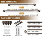 KAMANINA 2 Pack Curtain Rods for Windows 48 to 84 Inch, Antique Bronze Heavy - Image 9