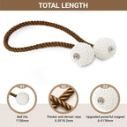 Hion Magnetic Curtain Tiebacks Dark Brown 2pcs, Curtain Tiebacks Buckles - Image 2