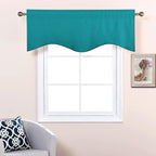 NICETOWN Blackout Curtain Valances Solid Rod Pocket Scalloped Valances Short - Image 4