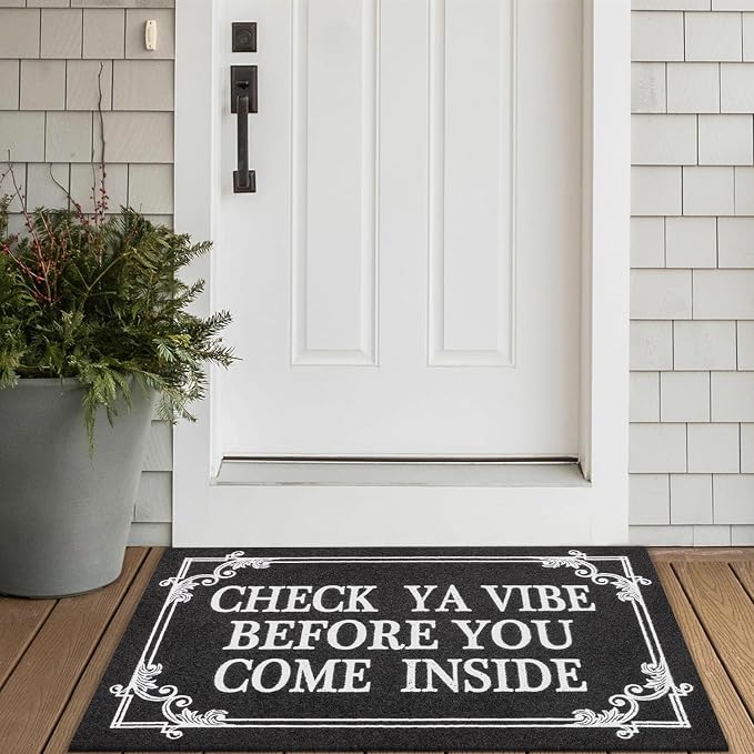 Indoor Door Mat Welcome Mats for Front Door Outdoor Entry Black Doormat - Image 5