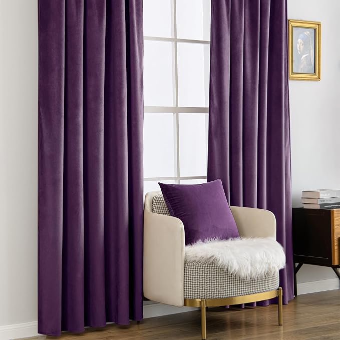 MIULEE Purple Velvet Curtains 96 inches - Image 7