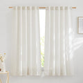 NICETOWN Bedroom Curtains Natural Linen Burlap, Rustic Rod Pocket & Back Tab by NICETOWN