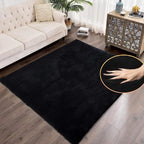 ORINOVA Black Fluffy Rug 5x8 Area Rugs - Image 3