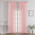 Chyhomenyc Blush Pink Sheer Curtains 96 Inch Length 2 Panels Set, Light by Chyhomenyc
