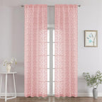 Chyhomenyc Blush Pink Sheer Curtains 96 Inch Length 2 Panels Set, Light by Chyhomenyc