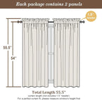 Chyhomenyc Ivory Sheer Curtains 54 Inch Length 2 Panels - Image 6