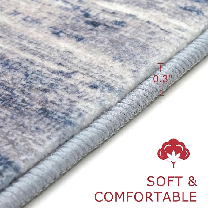 KOZYFLY Modern Abstract Kitchen Runner Rug, 2x10 Washable Rug Runner Non-Slip - Image 2